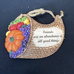 Vintage RUSS Cornucopia Friends Are An Abundance Of All Good‎ Things Resin